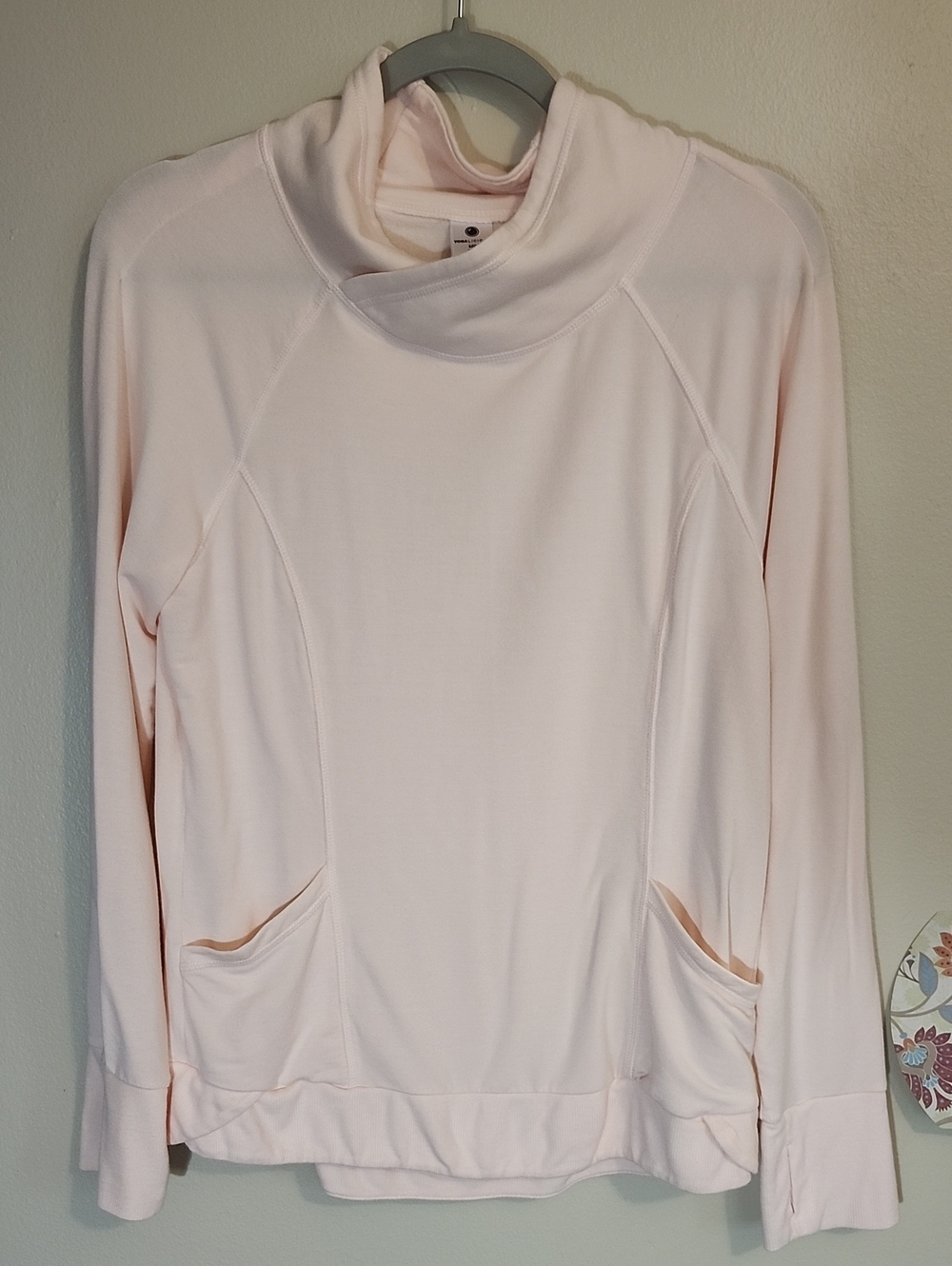 Yogalicious Women Pink Modal Spandex Sweatshirt Long Sleeve Relaxed Fit/Size M
